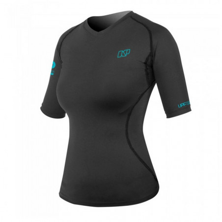 TOP LYCRA NP COMPRESSION SURF MANCHES COURTES FEMME NOIR