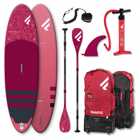PADDLE GONFLABLE FANATIC 10.4 DIAMOND AIR + PAGAIE CARBON DIAMOND C35 10.4