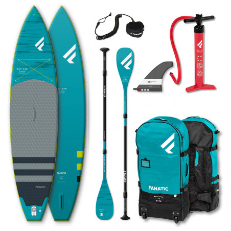 PADDLE GONFLABLE FANATIC 13.6 RAY AIR PREMIUM + PAGAIE CARBONE C35 13.6