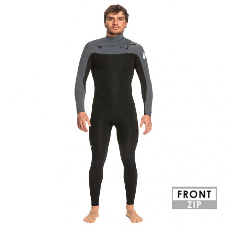 COMBINAISON QUIKSILVER EVERYDAY SESSIONS 4/3 FRONTZIP NOIR GRIS