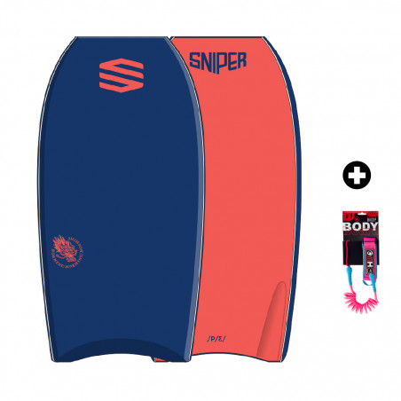 BODYBOARD SNIPER SHENRON PE IMPROVE SERIES BLEU/ROUGE 40
