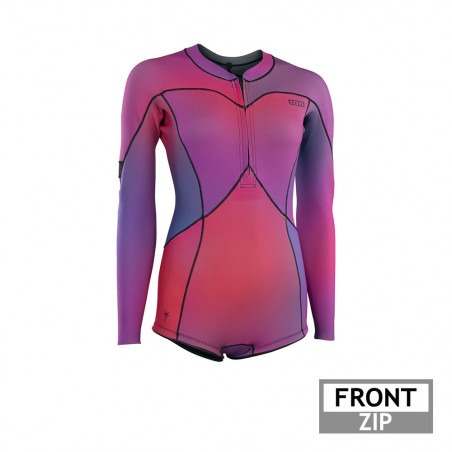 SHORTY FEMME ION AMAZE HOT 1.5MM FRONTZIP MANCHES LONGUES 2023 ROSE DARK