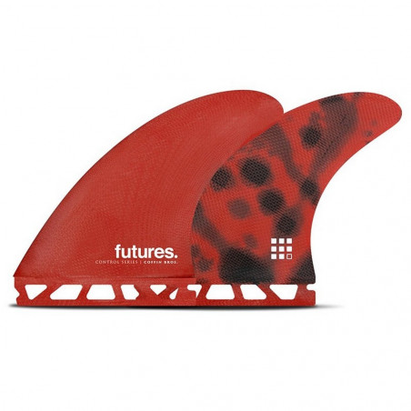 AILERONS SURF FUTURES CONTROL SERIES MEDIUM RED/BLACK SET DE 3 M (65-80kg)