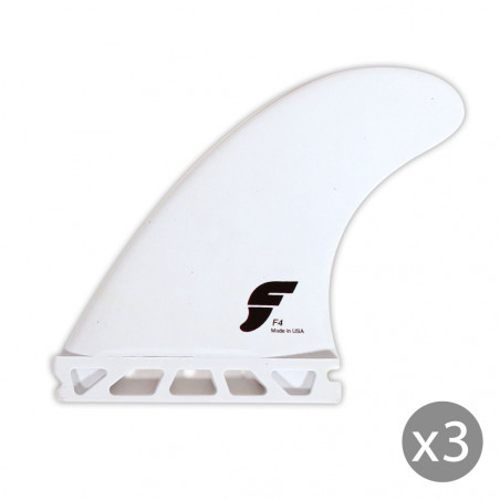 AILERONS SURF FUTURES FINS F4 THERMOTECH SMALL BLANC SET DE 3 S (55-70kg)