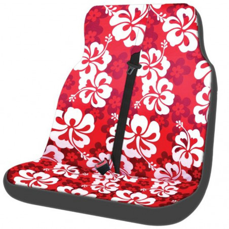 Housse de siege double pour van Surfpistols Hibiscus Rouge 