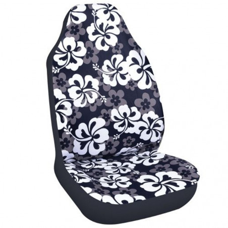 Housse de siege universelle voiture Surfpistols Hibiscus Noir 