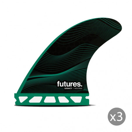 AILERON SURF FUTURES FINS F6 HONEYCOMB MEDIUM SET DE 3 M (65-80kg)