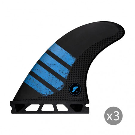 AILERON SURF FUTURES FINS F6 ALPHA MEDIUM SET DE 3 BLEU M (65-80kg)