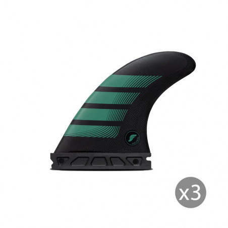 AILERON SURF FUTURES FINS F6 ALPHA MEDIUM SET DE 3 VERT M (65-80kg)