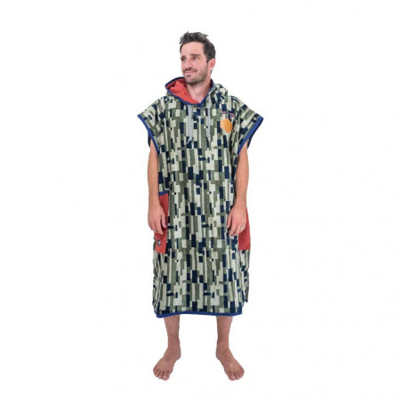 PONCHO ALL IN CLASSIC JACQUARD BEIGE / ARGILE WAFFLE 