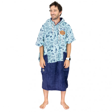 PONCHO V ALL IN CAMP BLEU 