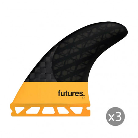 AILERONS SURF FUTURES FINS EA BLACKSTIX 3.0 MEDIUM SET DE 3 M (65-80kg)