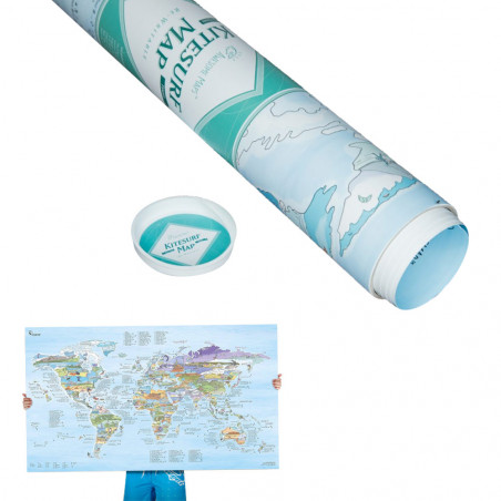 CARTE DU MONDE KITESURF TRIP MAP 