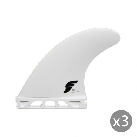 AILERONS SURF FUTURES FINS F6 THERMOTECH MEDIUM BLANC SET DE 3 M (65-80kg)