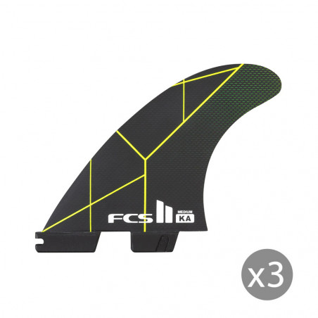 Ailerons SURF FCS II Kolohe Andino Performer medium black/acid set de 3 M (65-80kg)