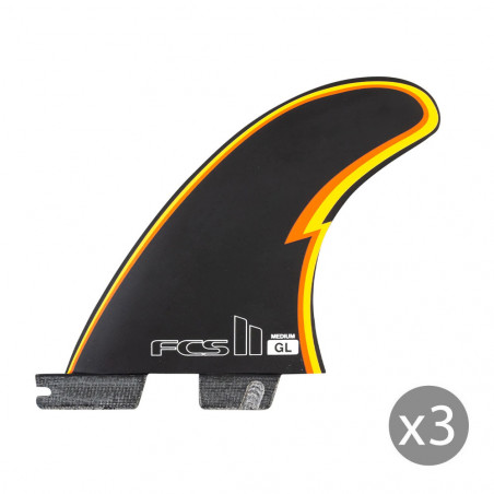 Ailerons SURF FCS II Gerry Lopez PC medium noir set de 3 M (65-80kg)