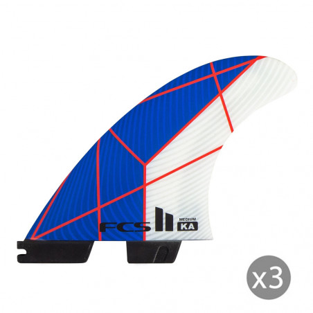 AILERONS SURF FCS II KOLOHE ANDINO PC BLEU/BLANC MEDIUM SET DE 3 M (65-80kg)