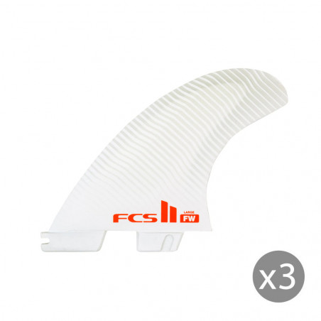 Ailerons SURF FCS II Firewire PC medium blanc set de 3 M (65-80kg)
