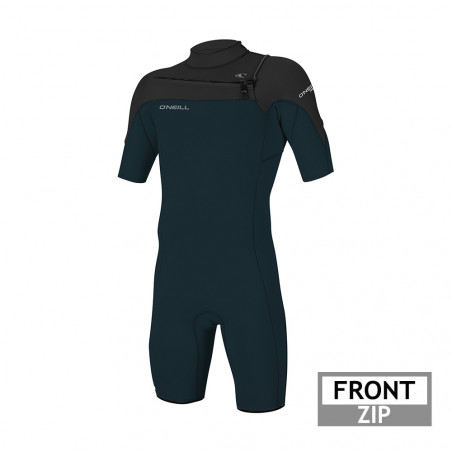 Shorty Oneill Hammer 2mm frontzip manches courtes 2023 vert gris