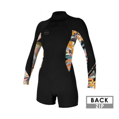 SHORTY FEMME O'NEILL BAHIA 2/1 BACKZIP MANCHES LONGUES 2023 DEMIFLOR