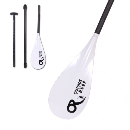 PAGAIE SUP OUTSIDE REEF POP WHITE CARBONE 3 PARTIES 