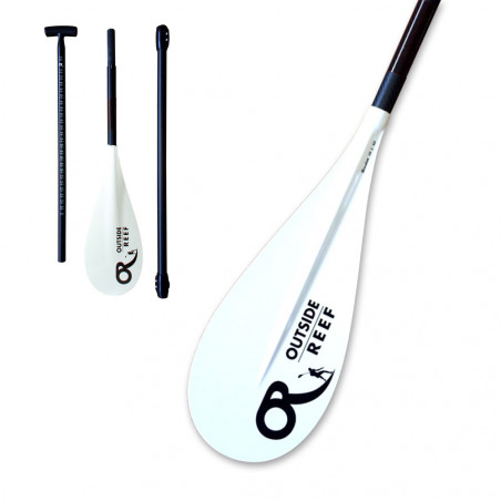 PAGAIE SUP OUTSIDE REEF SESSION WHITE CARBONE 3 PARTIES 7.5