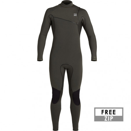 COMBINAISON BILLABONG 4/3 FURNACE FREEZIP NATURAL VERT