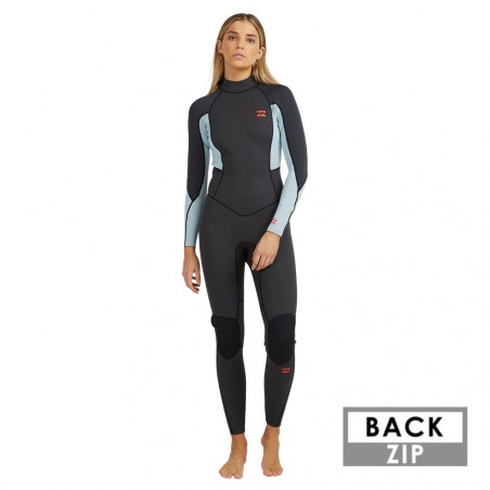 COMBINAISON FEMME BILLABONG LAUNCH 3/2 BACKZIP FL 2023 GRIS