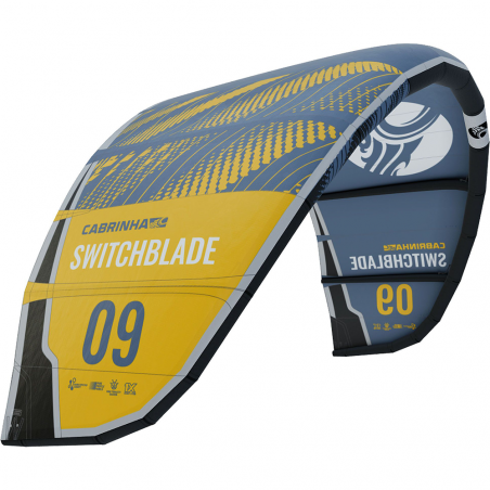 Aile de kitesurf Cabrinha Switchblade 2022 Bleu/Jaune