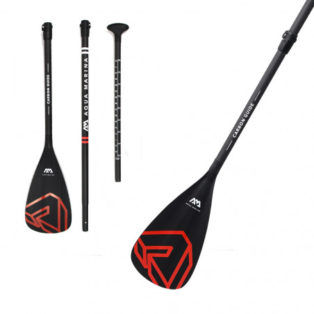 PAGAIE SUP AQUA MARINA 70% CARBON GUIDE 3 PARTIES 