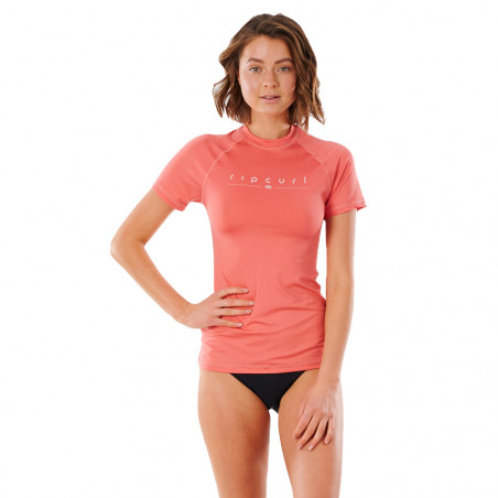 Lycra Femme Rip Curl Golden Rays manches courtes coral