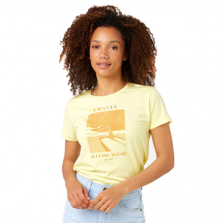 T-SHIRT FEMME RIPCURL RE-ENTRY CREW JAUNE
