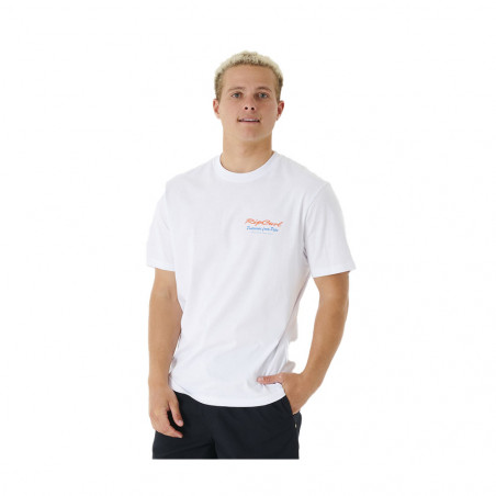 T-SHIRT RIPCURL POSTCARDS 2ND REEF BLANC
