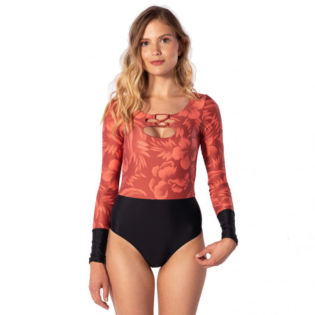 MAILLOT DE BAIN LYCRA RIP CURL MIRAGE UNE PIECE MANCHES LONGUES ROSE
