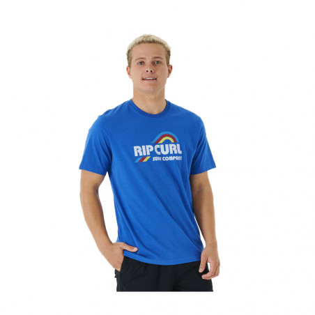 T-SHIRT RIPCURL SURF REVIVAL WAVING BLEU