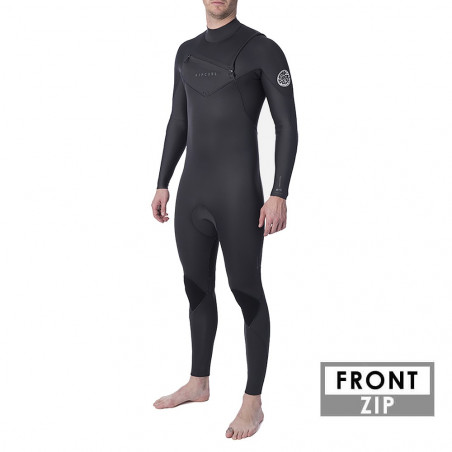 COMBINAISON RIP CURL DAWN PATROL PERF FRONTZIP 3/2 MANCHES LONGUES NOIR