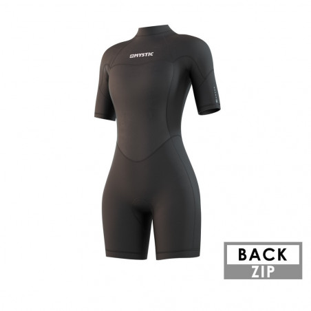 SHORTY MYSTIC BRAND 3/2 BACKZIP FEMME 2023 NOIR