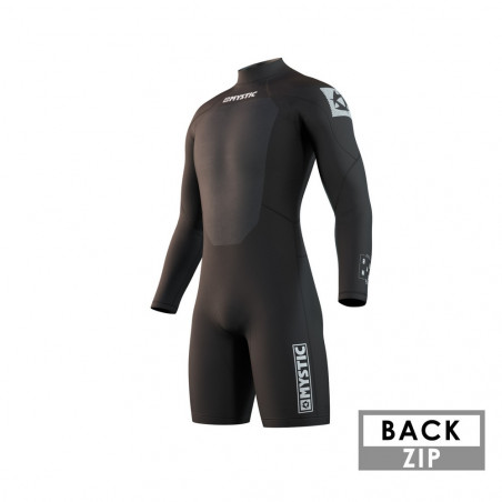 SHORTY MYSTIC BRAND 3/2 BACKZIP MANCHES LONGUES NOIR 2023