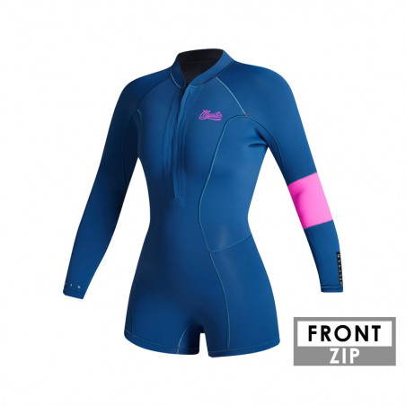 Shorty Femme Mystic Lunar 2/2 frontzip 2023 manches longues bleu