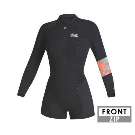 Shorty Femme Mystic Lunar 2/2 frontzip 2023 manches longues gris