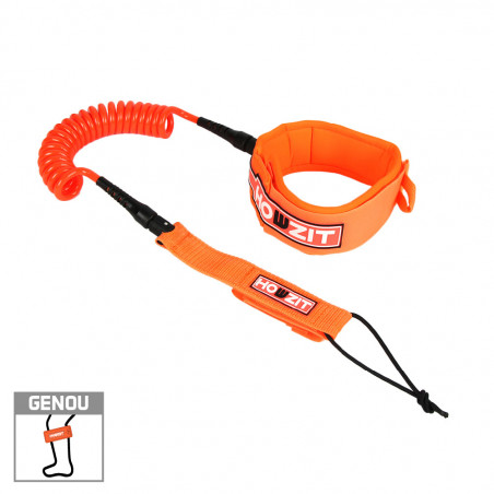 LEASH DE WING/SURF/SUPFOIL HOWZIT COIL ORANGE GENOU 5'8 