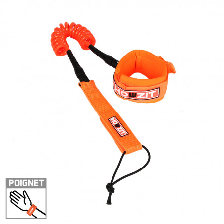 LEASH DE WINGFOIL HOWZIT COIL ORANGE POIGNET 4' 