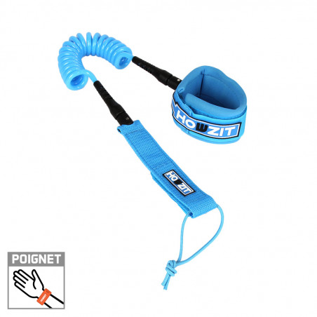 LEASH DE WINGFOIL HOWZIT COIL BLEU POIGNET 5' 