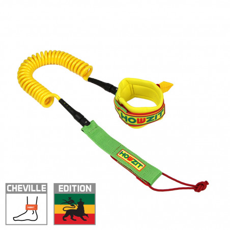 LEASH DE SUP HOWZIT COIL SPECIAL EDITION RASTA 9'