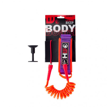 LEASH BODYBOARD HOWZIT ORANGE/VIOLET L/XL