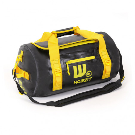 Sac de voyage étanche DUFFEL BAG 30L - HOWZIT NOIR-JAUNE 