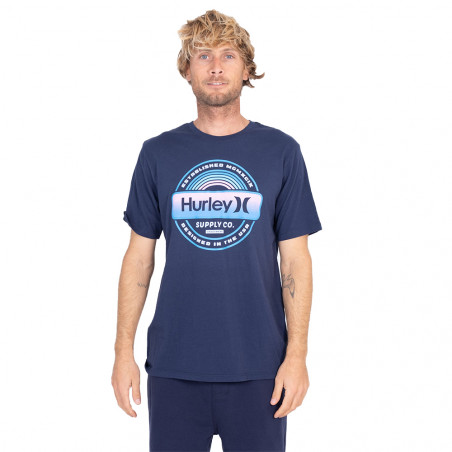 T-SHIRT HURLEY EVD LABEL BLEU MARINE