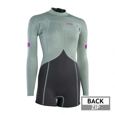 SHORTY FEMME ION AMAZE 2MM BACKZIP MANCHES LONGUES 2023 OLIVE